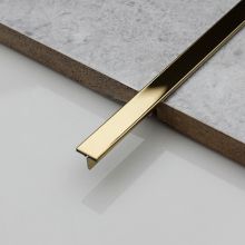304 T Shape Mirror Stainless Steel Tile Trim in PVD Gold Color for Architecture Projects